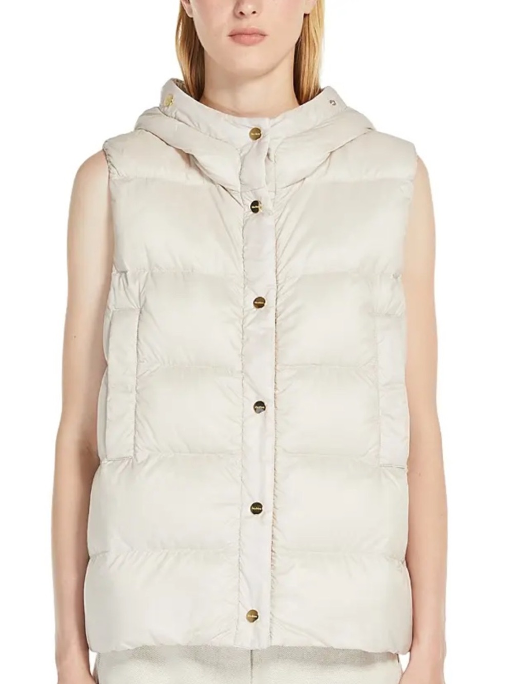 Max Mara Cube Jsoft Reversible Down Vest Sand / Ivory Size 12